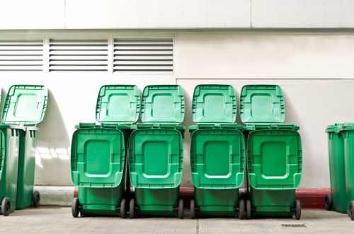 Different types of builders waste materials ready for clearance