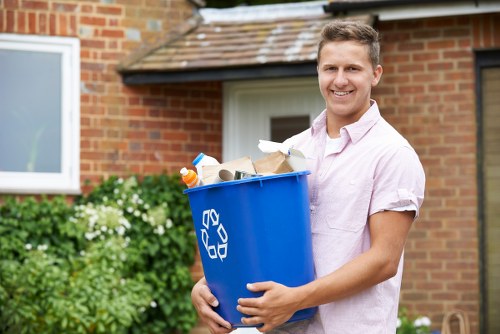 Photograph of rubbish outside business premises showing collection issue